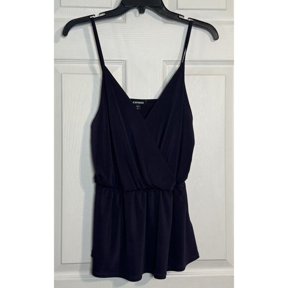NWT Express Blue Spaghetti Strap Tank Top, Cross Front, Small - Picture 1 of 6